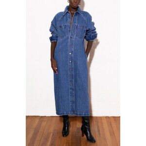 NWOT Mara Hoffman Midi Long-Sleeve Denim Charlie Shirt Dress